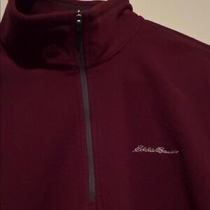 Eddie Bauer Burgundy Half-Zip Fleece